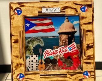 Dominican Republic Gallo Mini Domino Table (with dominoes)
