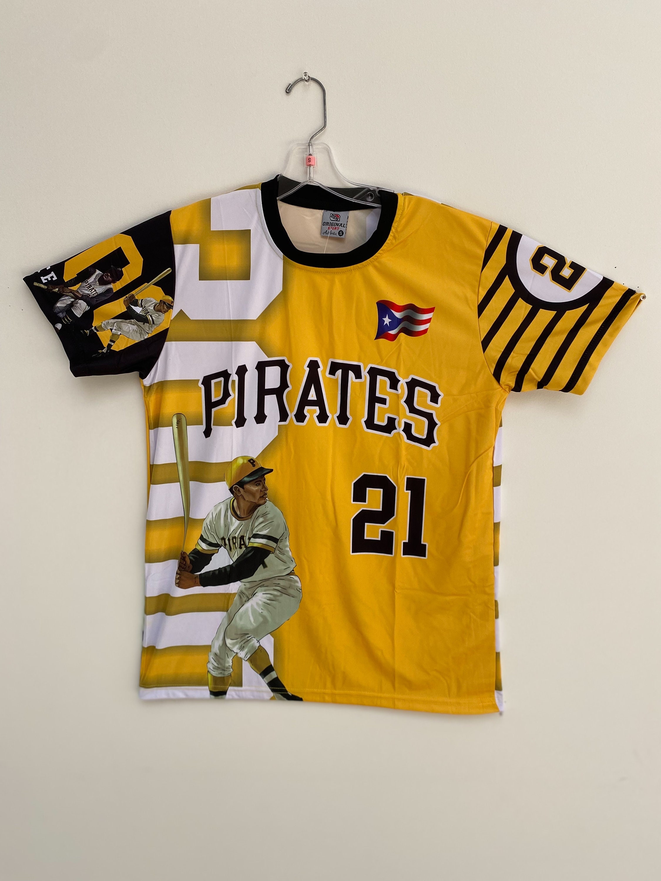 Vintage Pittsburg Pirates Roberto Clemente Baseball Jersey Tee 