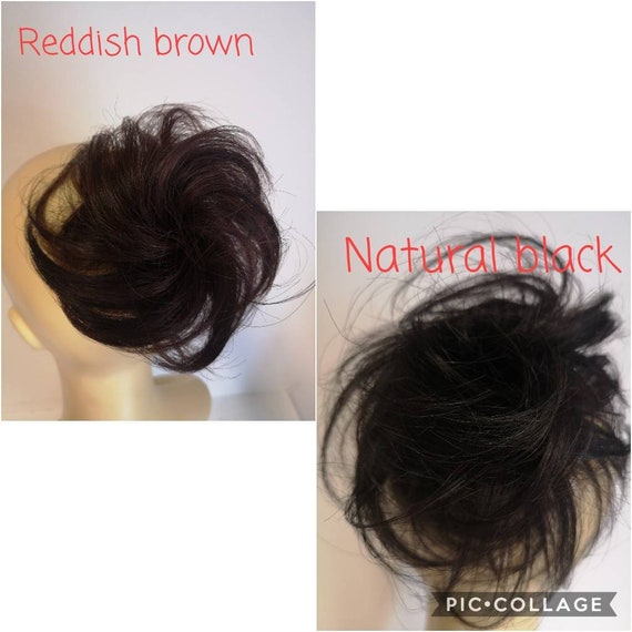 100 Human Hair Scrunchie Extension Ponytail Put Up Bun Etsy