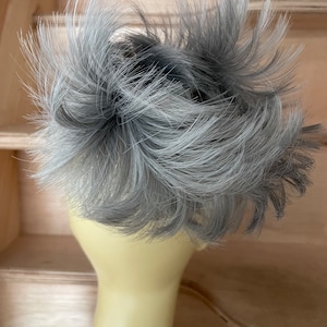 Silver Grey Spikey Hairpiece, Clip In Fun Flair