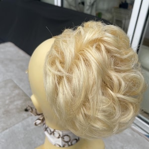 ブリーチブロンド人毛シュシュ バンエクステンション（XL）