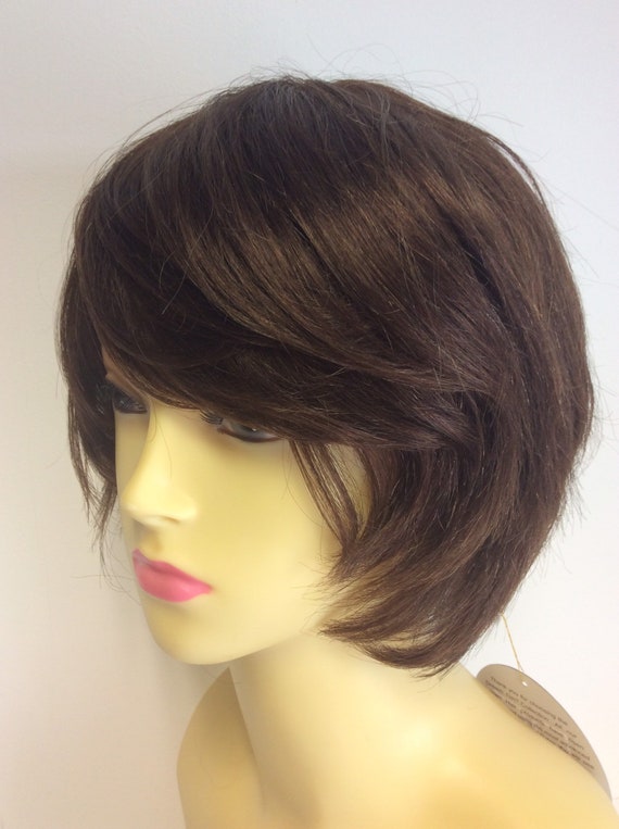 100 Human Hair Wig 4 Short Meduim Brown Etsy