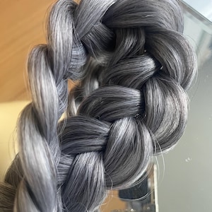 Large Grey silver adjustable headband in a mixed colour in fishtail design 22/1t