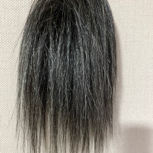Human course hair dark salt n peper grey Scrunchie extension ponytail ideal add length and volume to thin hair 10inches  (28/07)