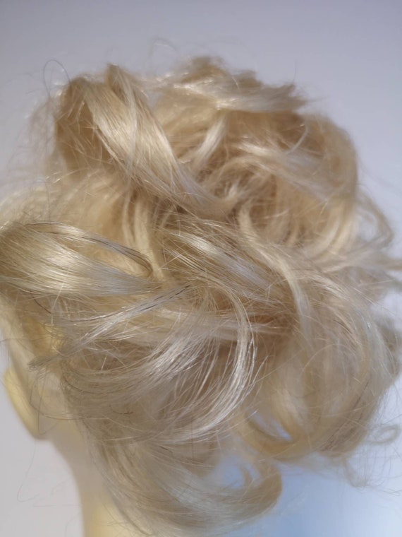 Bleached Blonde 613 100 Human Hair Messy Scrunchie Etsy