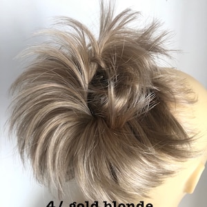 Blondes Haar Scrunchies in 4 verschiedenen Tönen pferdeschwanz einfach nach oben zu schieben