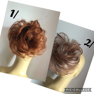 Rich copper red human hair Scrunchie with or without white silver highlights (6/11)