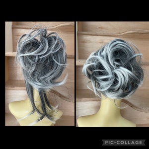 Black and white silver grey in curly and in  flicky with long ends(13/1)