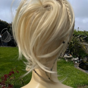 Authentic messy Hair  scrunchie extension plaited braids in black/ blonde and mixed brown (8/72/71)