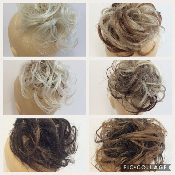 Extension Hairpiece Black With Golden Blonde Highlights Hairpiece Scrunchie 1 27 Ponytail Extension