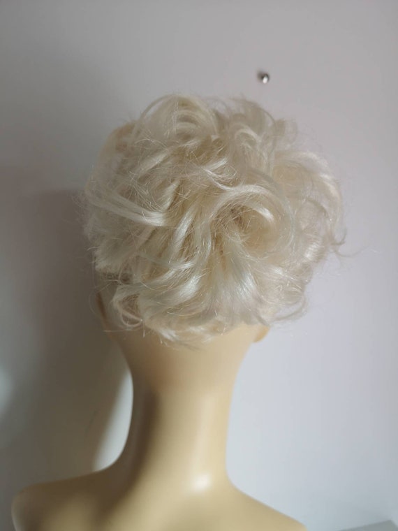 Lightest Blonde Messy 100 Human Hair Scrunchie Extension Etsy