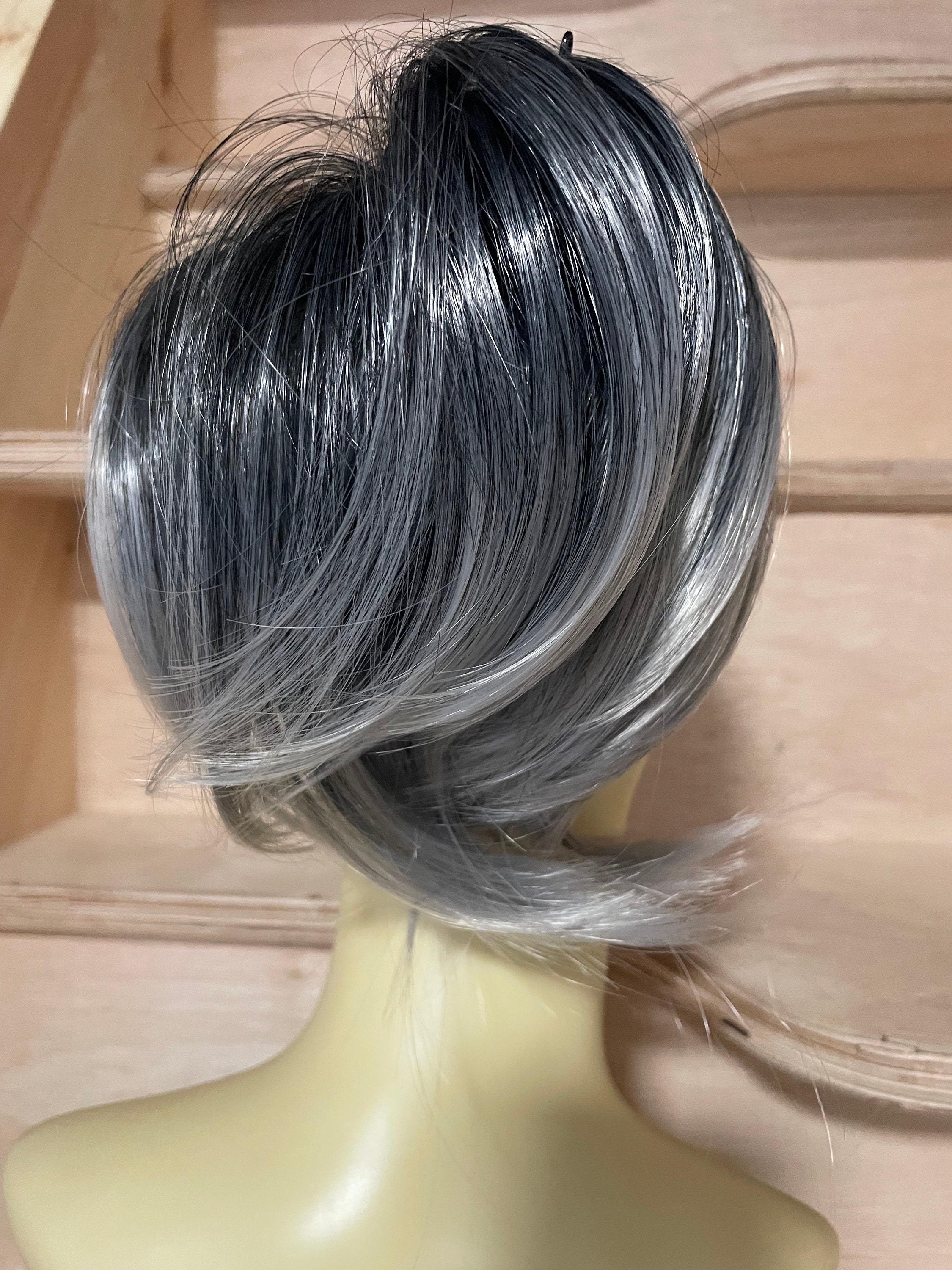 Aspect Lin couleur Crème / Gris Attache Cheveux Chouchou Scrunchie ATT-059P
