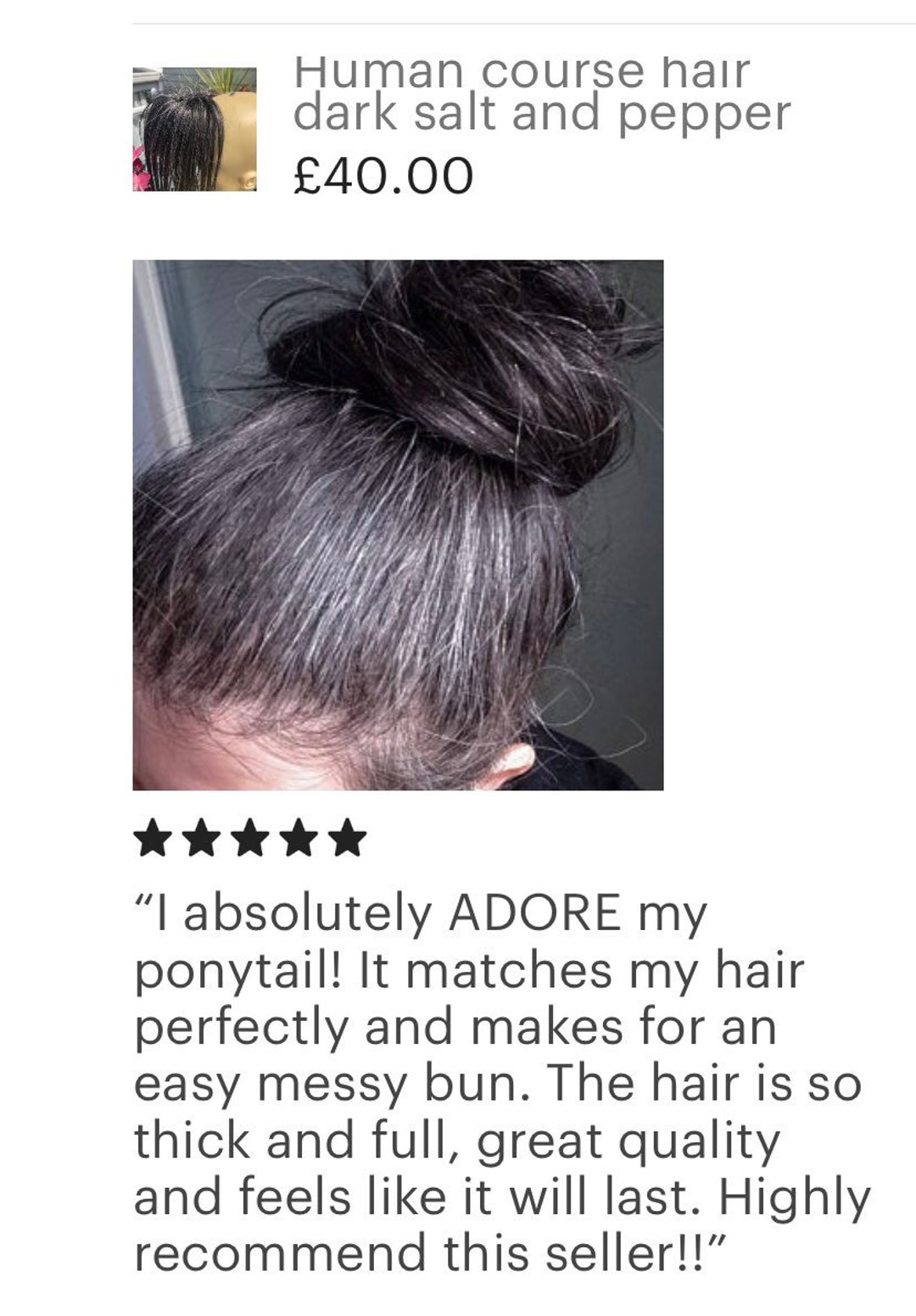 Chouchou Chignon Cheveux Gris Synthétique - Postiche Partiel - Taille Moyenne - France