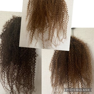 Brazilian remy 16 inch stretched Afro kinky wave 100% human hair Scrunchie hair tie ponytail (7/36)