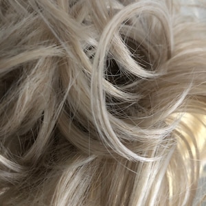 Silver blonde deluxe hair scrunchie extension ponytail put up  bun  extension (111)