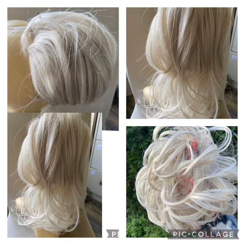 Ash Blonde Hair Scrunchie Extension: Ponytail Bun image 2