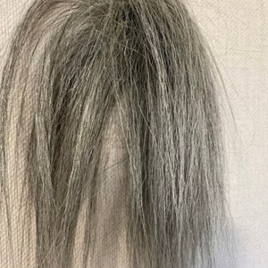 Human course hair (51)  salt and pepper grey small Scrunchie 8 inches spikes extension ponytail ideal add length and volume (28/6)