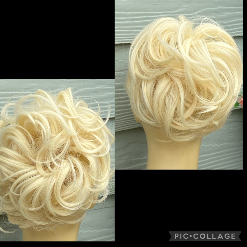 Bleach Blonde 613 Heat Resistant Hair Scrunchie Extension Etsy UK