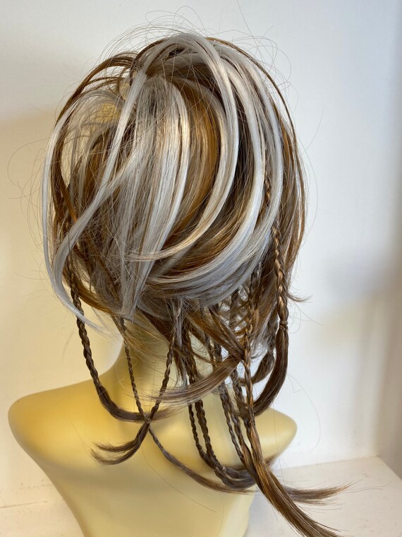 Ginger Brown With Silver Highlights in a Scrunchie With Braids - Etsy UK Ginger Brown With Silver Highlights in a Scrunchie With Braids - Etsy UK