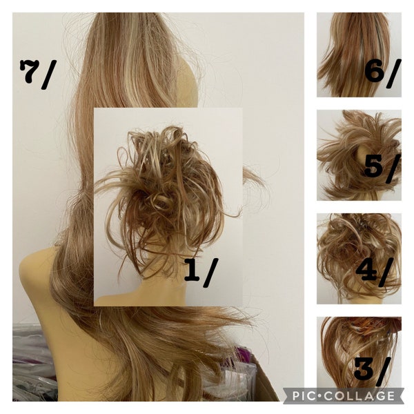 Strawberry blonde hairpieces claw clip scrunchie Ponytail extension (aubergine) 16