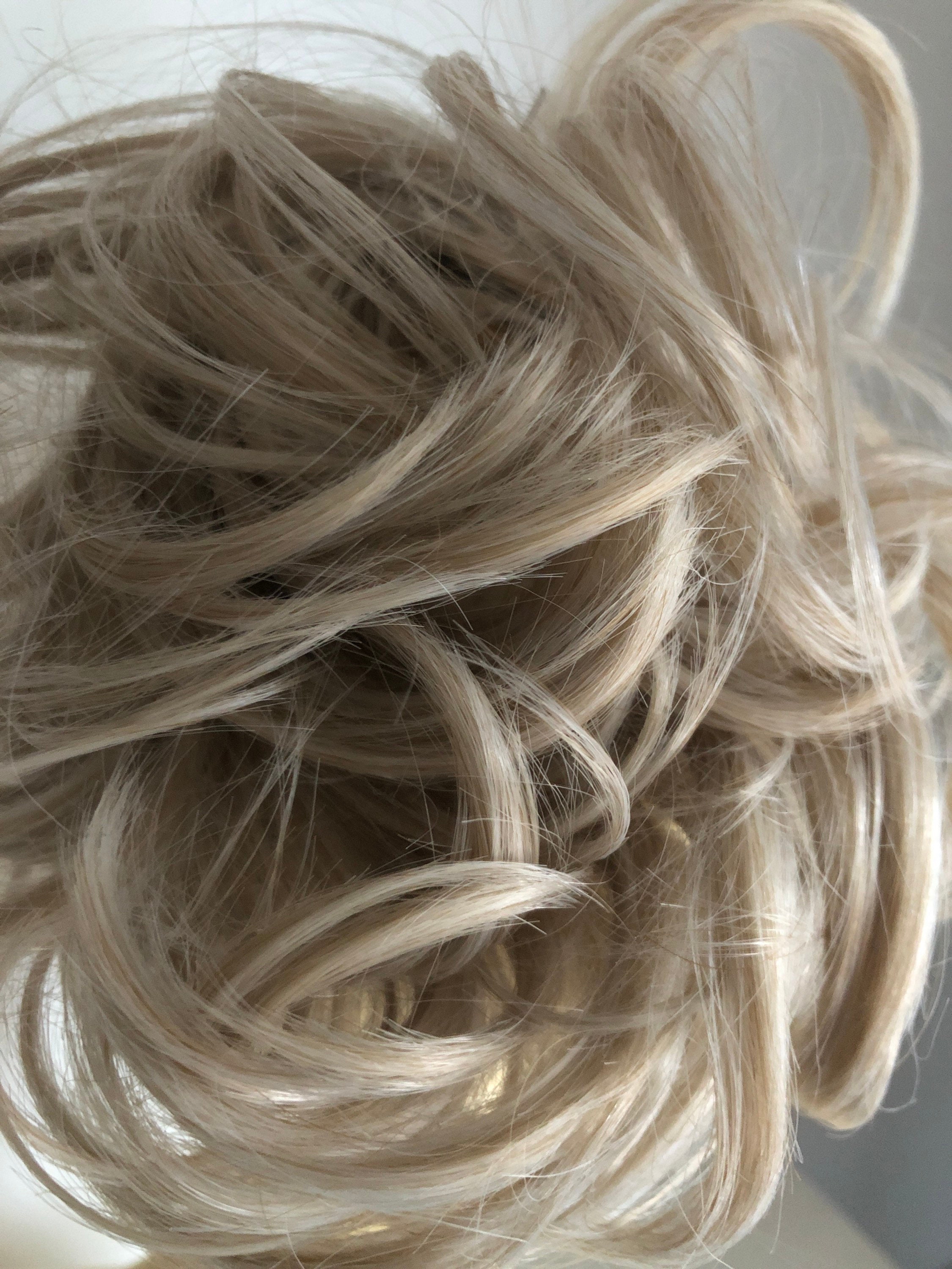 Silver blonde deluxe hair scrunchie extension ponytail put up Etsy