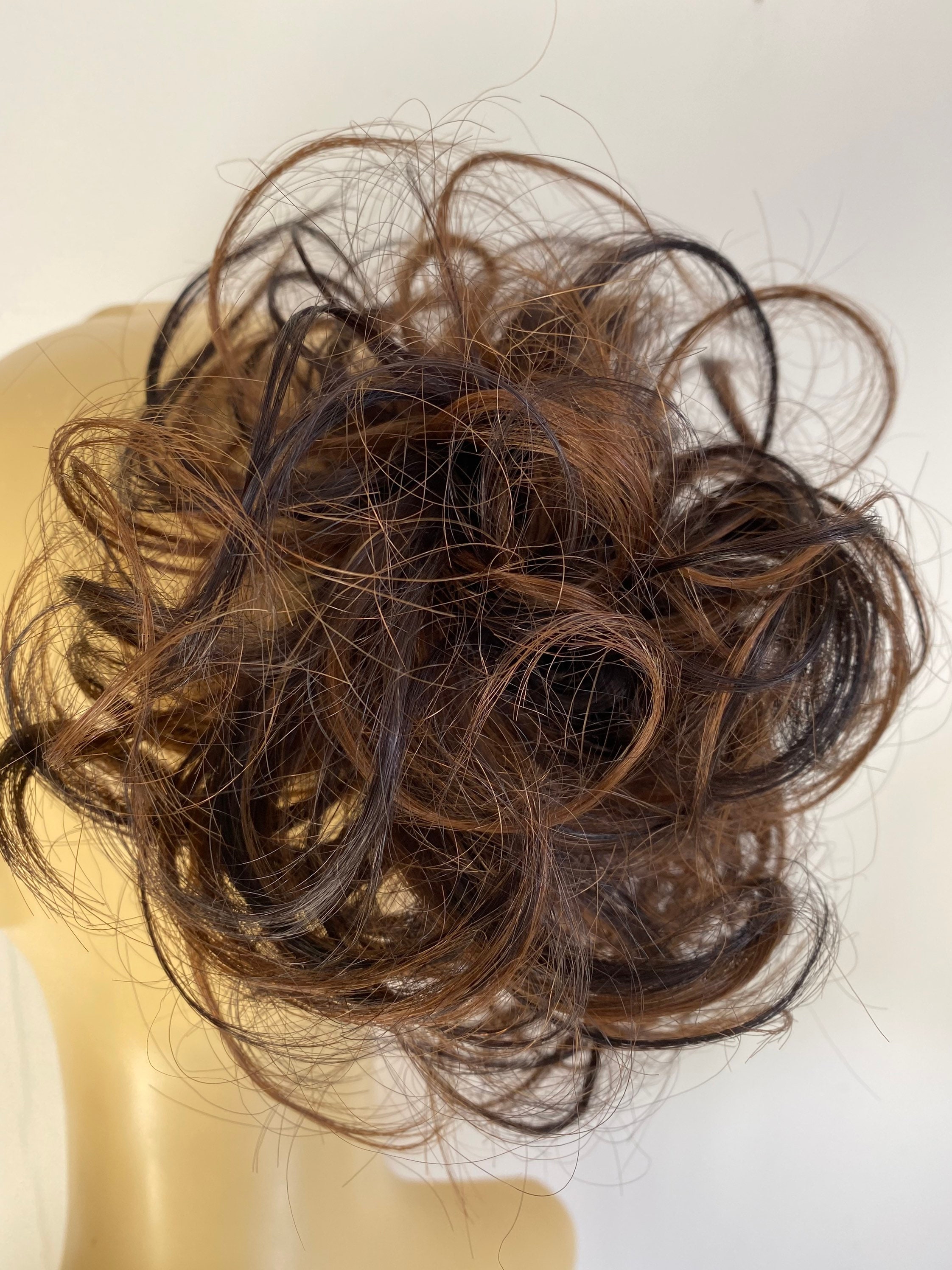 100% Human Hair Scrunchie 1b/30 Extension Ponytail Bun in Back - Etsy