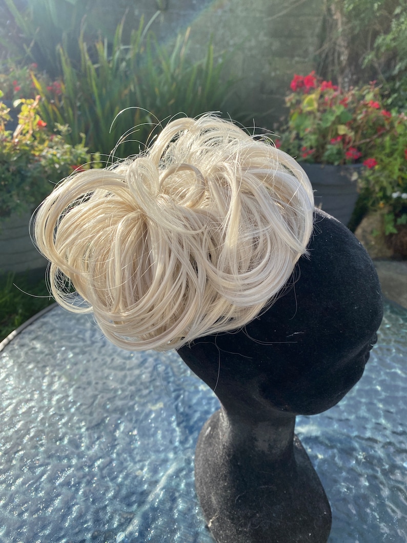 Ash Blonde Hair Scrunchie Extension: Ponytail Bun image 6