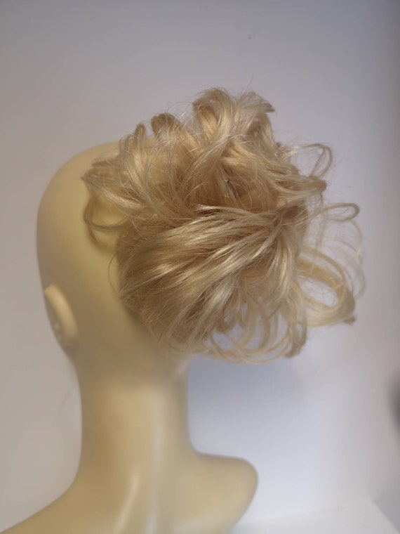 100 Human Hair Scrunchie Extension Ponytail Put Up Curly Bun Etsy
