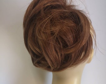 100% Human hair scrunchie extension ponytail in light copper brown (5/66)