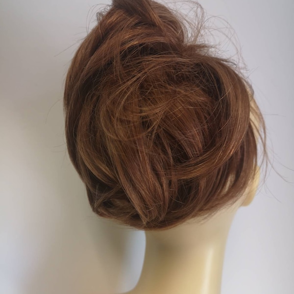 100% Human hair scrunchie extension ponytail in light copper brown (5/66)