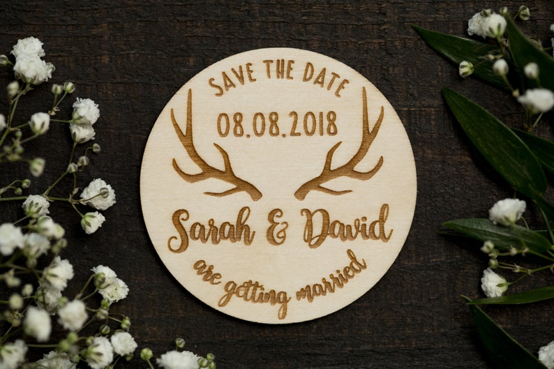 Deer Wooden magnets Doe /& Buck Save The Date Magnet Deer Antlers Save The Dates Antler Save The Date Deer Save the Date Magnets