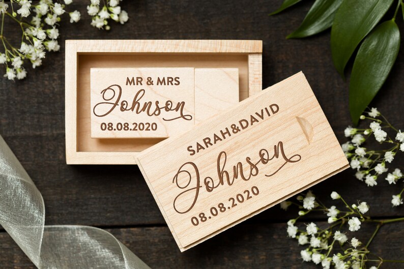 Walnut usb Engraved usb Flash Drive Wedding USB Drive Maple usb Wood USB With Box Custom usb stick USB Wedding Favor 16gb or 32gb