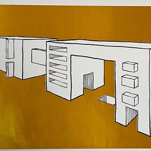Brutalist Architecture Art Print – Modern Silkscreen Poster – Limited Edition Art Print – Concrete Poetry