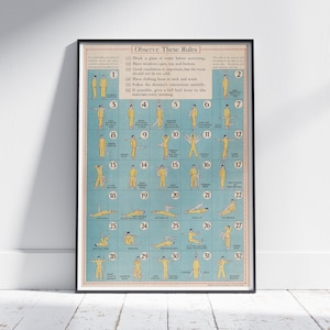 Vintage Workout Poster | Vintage Exercise | Vintage Fitness Wall Art | Exercise Poster | Motivation Poster | INSTANT DOWNLOAD