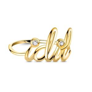 Personalized Gold Ring/ Custom Name Gold Ring/ Minimalistic Letter Ring/ Custom Birthday Gift/ Personality Birthday Gift/ Unique Jewelry