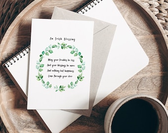 Irish Blessing Card - Irish Made - New Home - Wedding - Anniversary - Birthday - Irish Cards