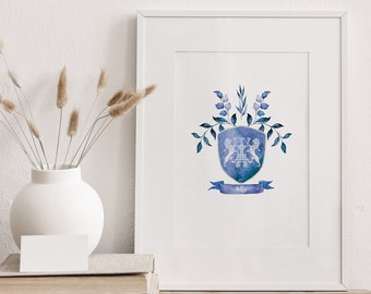 Kelly Coat of Arms (Watercolour Style) Family Crest - Made in Ireland