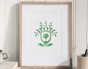 Flanagan Coat of Arms (Watercolour Style) Family Crest - Made in Ireland