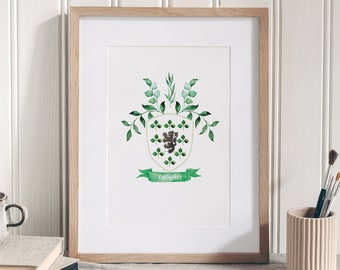 Gallagher Coat of Arms (Watercolour Style) Family Crest - Made in Ireland