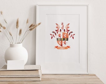 Murphy Coat of Arms (Watercolour Style) Family Crest - Made in Ireland
