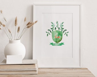 Maguire Coat of Arms (Watercolour Style) Family Crest - Made in Ireland