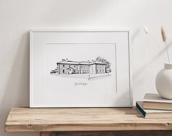 Drumhalla House Venue Sketch | Personalised Wedding Gift | Made in Ireland