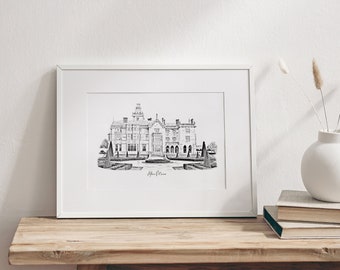Adare Manor Venue Sketch | Personalised Wedding Gift | Made in Ireland