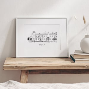 Bellingham Castle Venue Sketch | Personalised Wedding Gift | Custom Illustration | Anniversary Keepsake | Christmas Gift for Couples