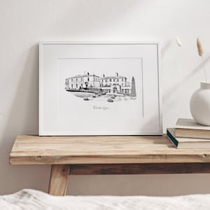 Tankardstown House Venue Sketch | Personalised Wedding Gift | Custom Illustration | Anniversary Keepsake | Gift for Couples