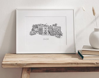 Cabra Castle Venue Sketch | Personalised Wedding Gift | Made in Ireland