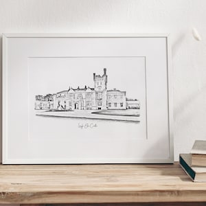 Lough Eske Castle Venue Sketch | Personalised Wedding Gift | Custom Illustration | Anniversary Keepsake | Christmas Gift for Couples