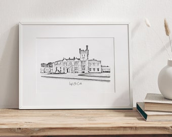 Lough Eske Castle Venue Sketch | Personalised Wedding Gift | Made in Ireland