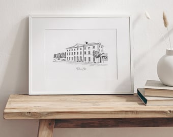 Farnham Estate Venue Sketch | Personalised Wedding Gift | Made in Ireland