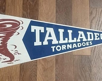 TALLADEGA COLLEGE ALABAMA Tornadoes souvenir Felt Pennant Vintage 29.5 x 11.5